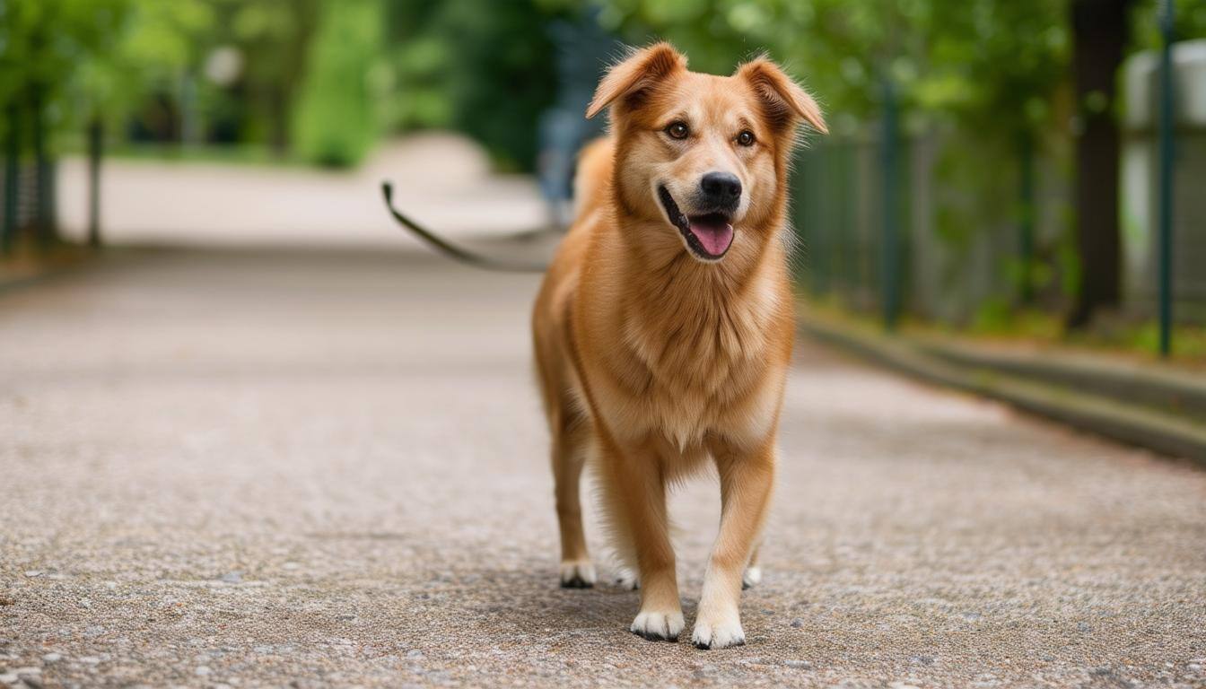 Dog ready for a walk