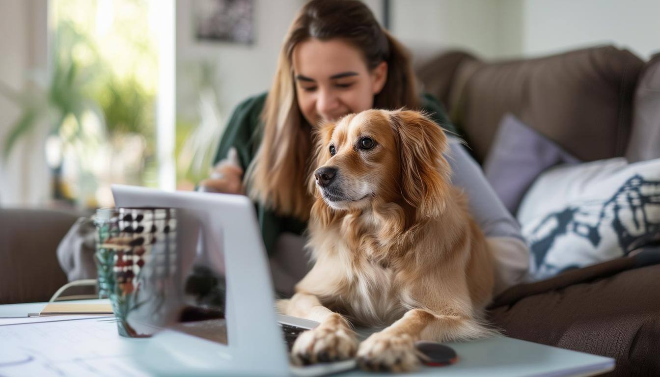 Owner booking a dog sitting service online