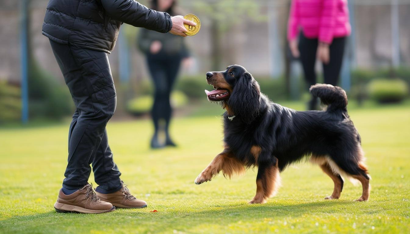 Dog receiving reward during training