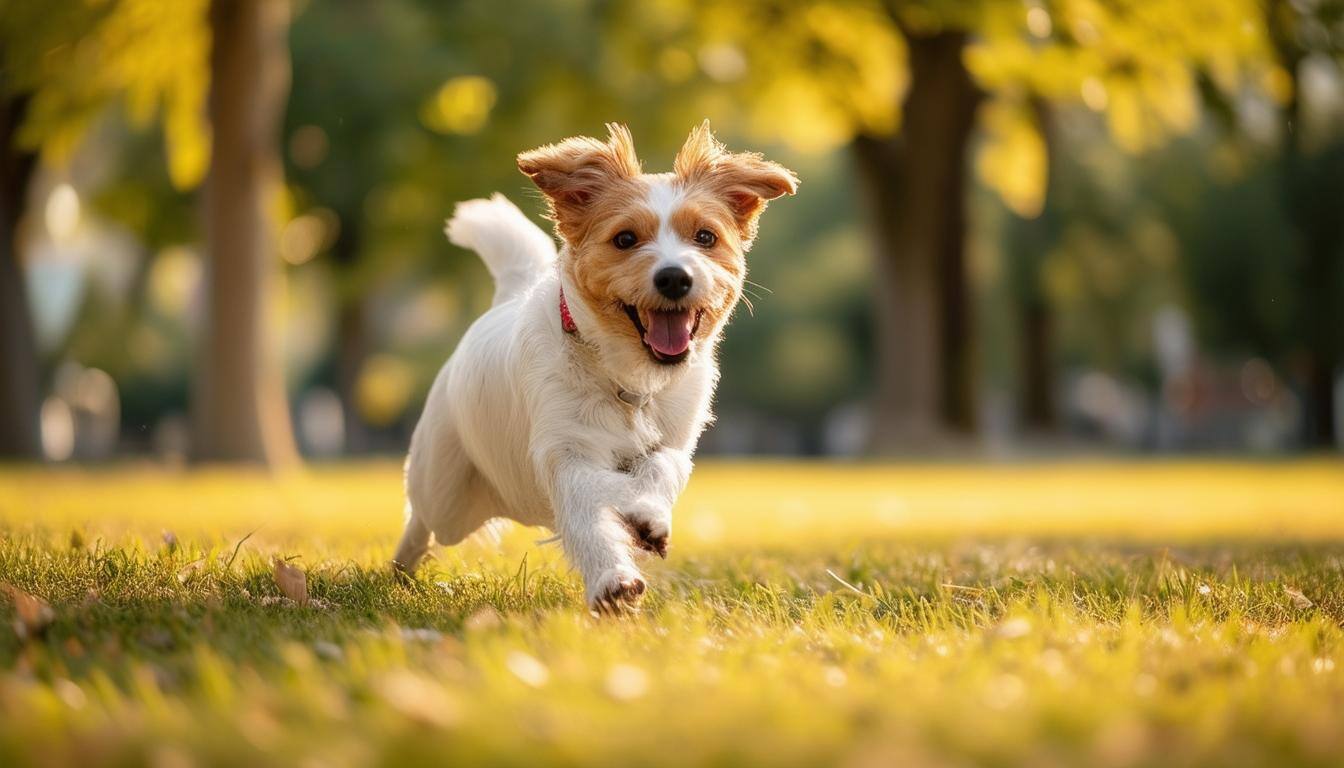 Dog playing in a park
