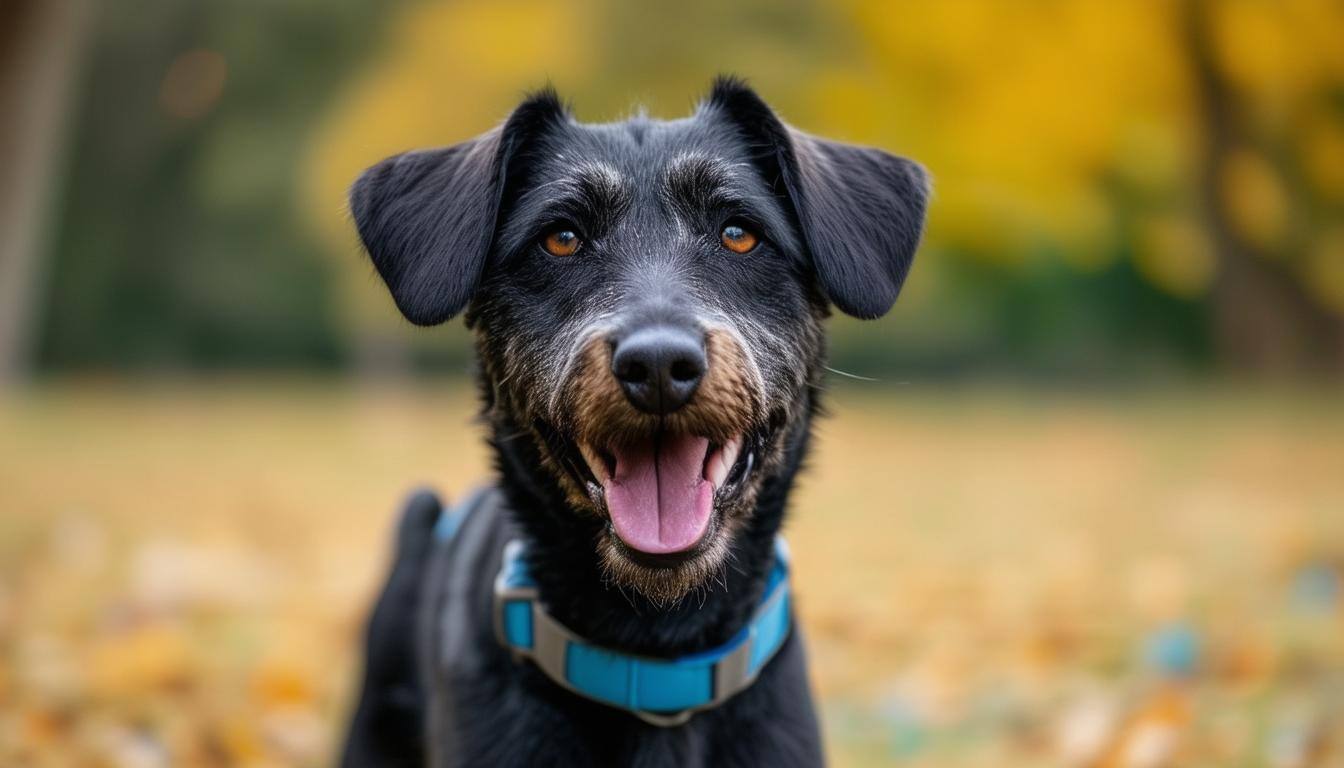 Happy dog after training session